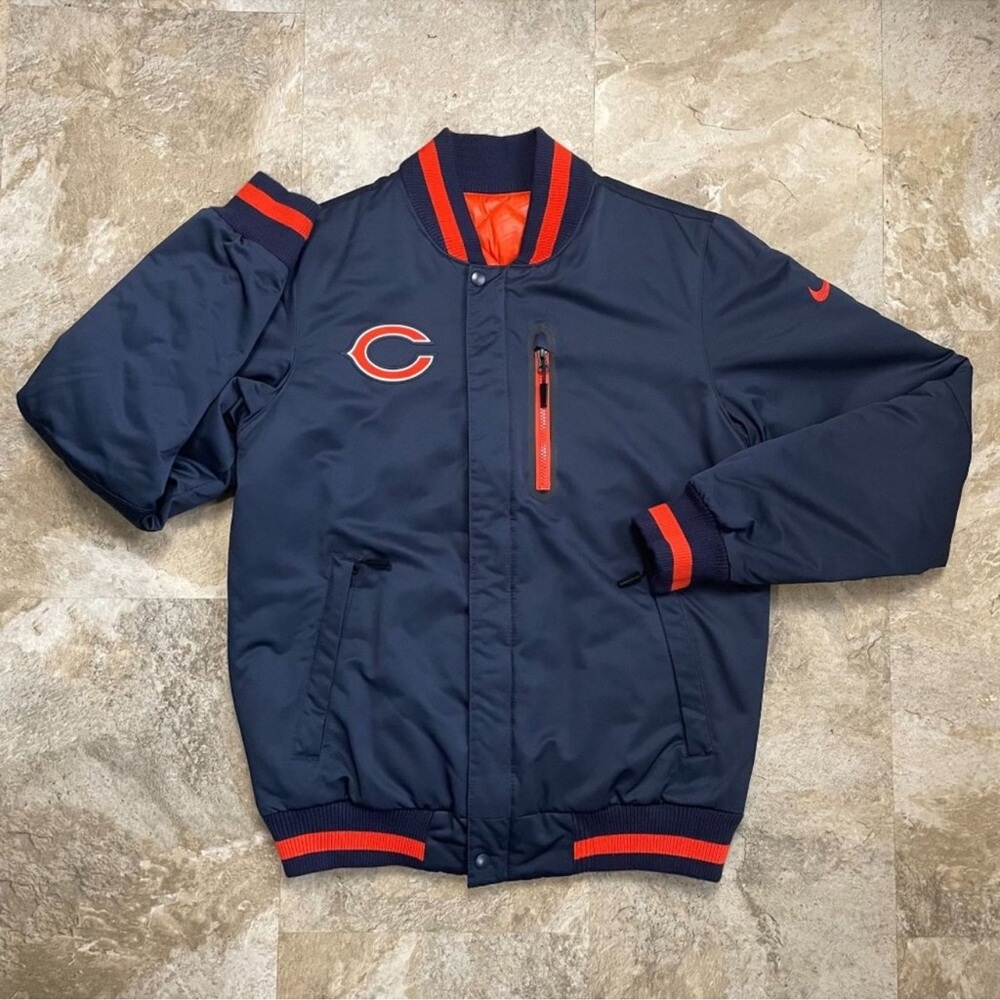 NFL Navy and Orange Bomber Jacket UNISEX - Picture 2 of 11